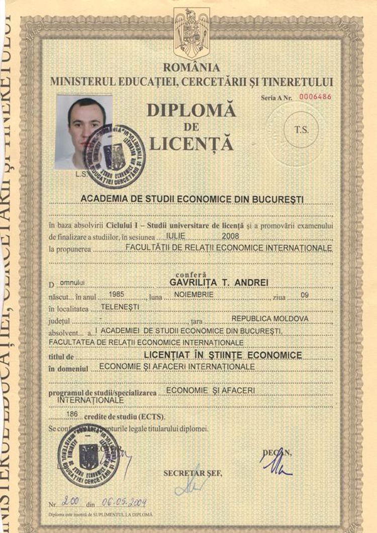 Buy college degree from the Academia de Studii Economice din Bucuresti