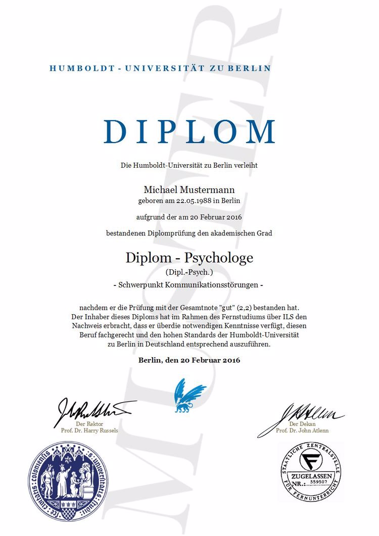 Buy college degree from the Humboldt-Universität zu Berlin