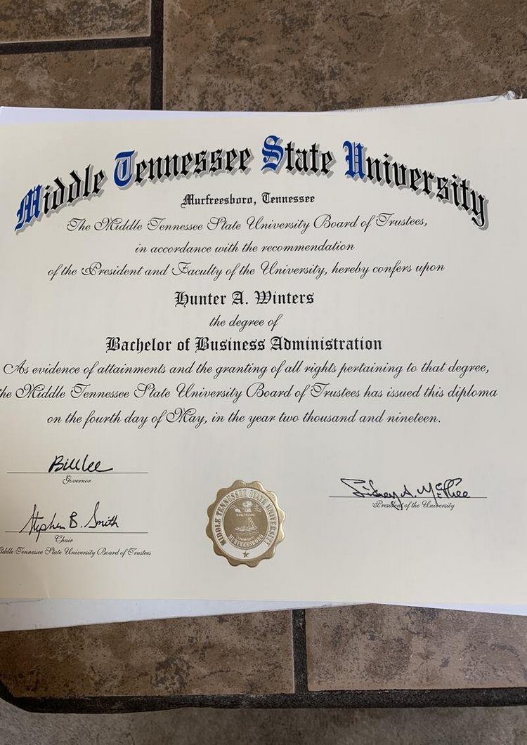 Buy college degree from The Middle Tennessee State University