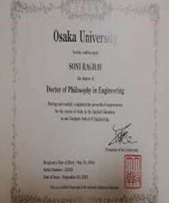 Buy college degree from the Osaka University