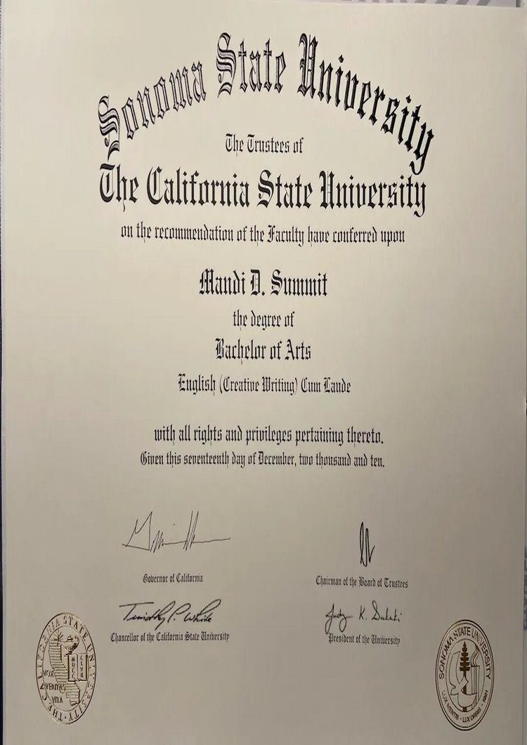 Buy college degree from The Sonoma State University