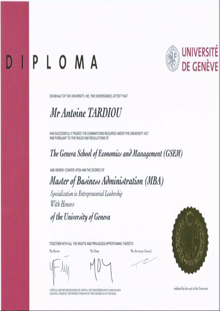 Buy college degree from the Université de Genève