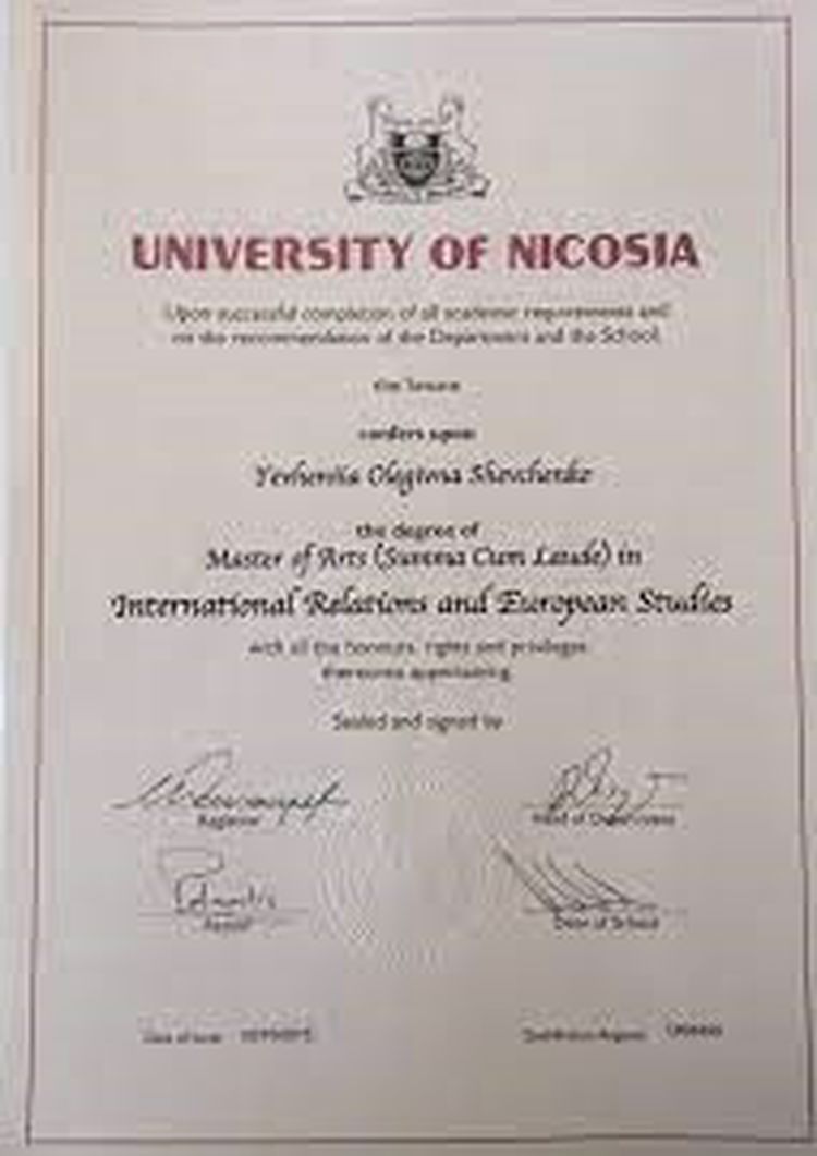 Buy college degree from The University of Nicosia