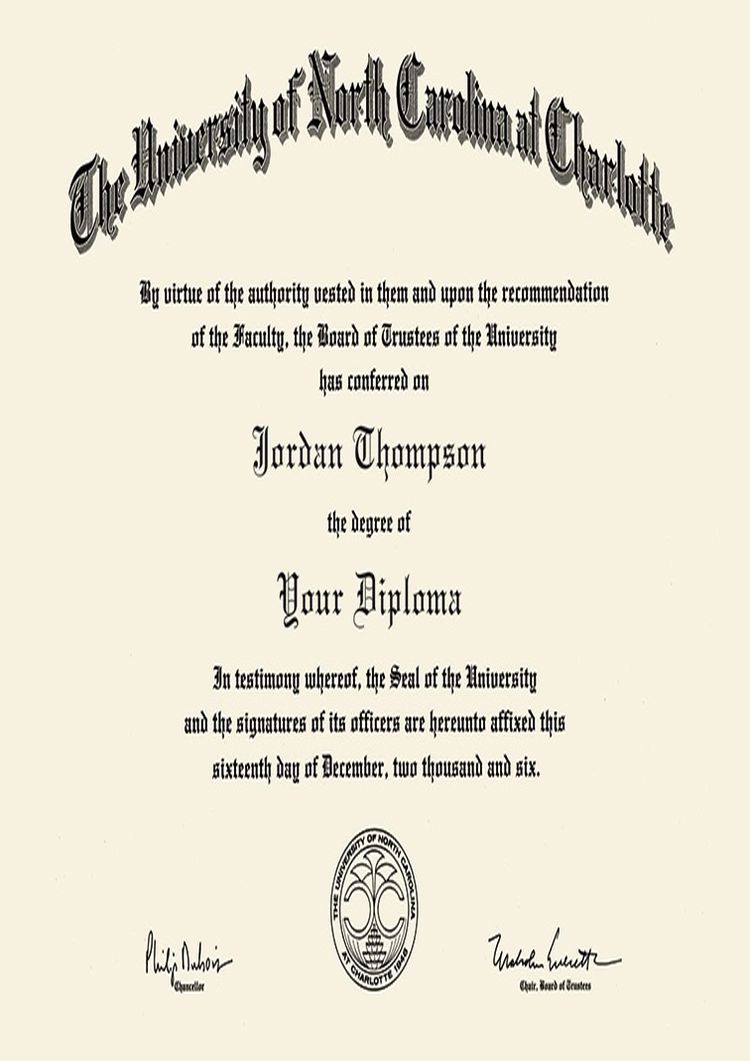 Buy college degree from The University of North Carolina at Charlotte