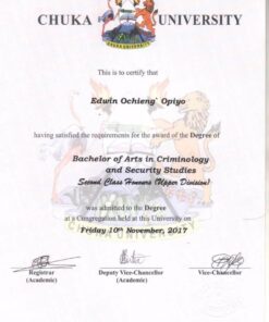 Buy college degree from The Chuka University