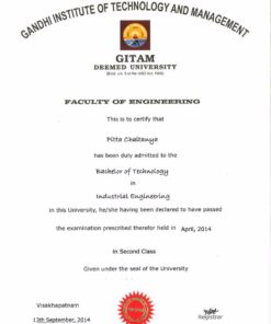 Buy college degree from The Gandhi Institute of Technology and Management