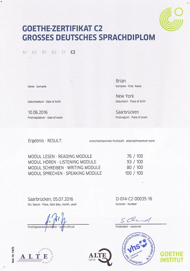 Buy German language Test Goethe C2 from The Goethe Institut Germany