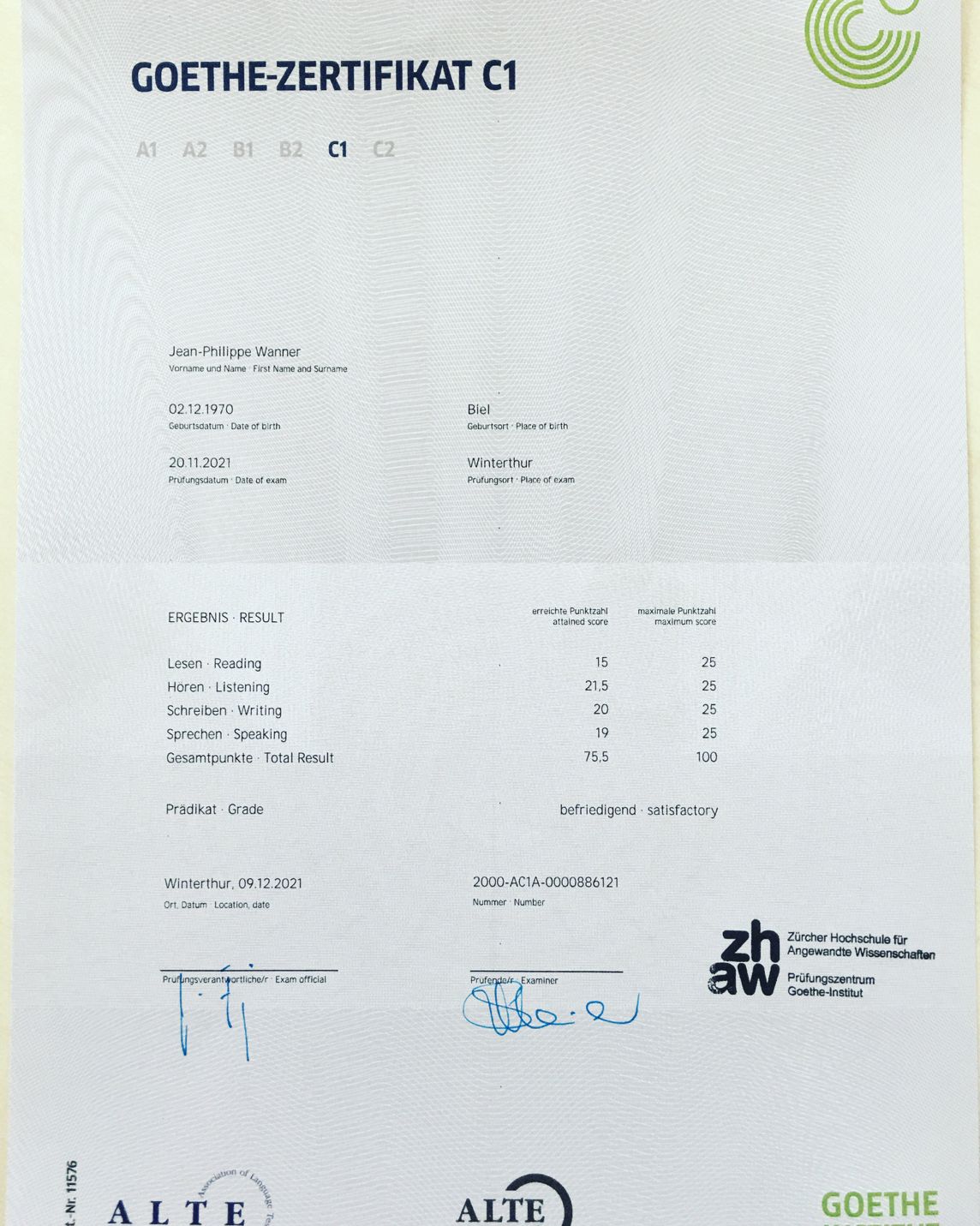 Buy German language Test Goethe C1 from The Goethe Institut Germany