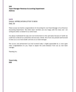 Letter of Appreciation